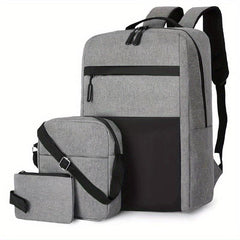 3 Pcs Casual Multifunctional Bag Sets Lightweight Laptop Backpack