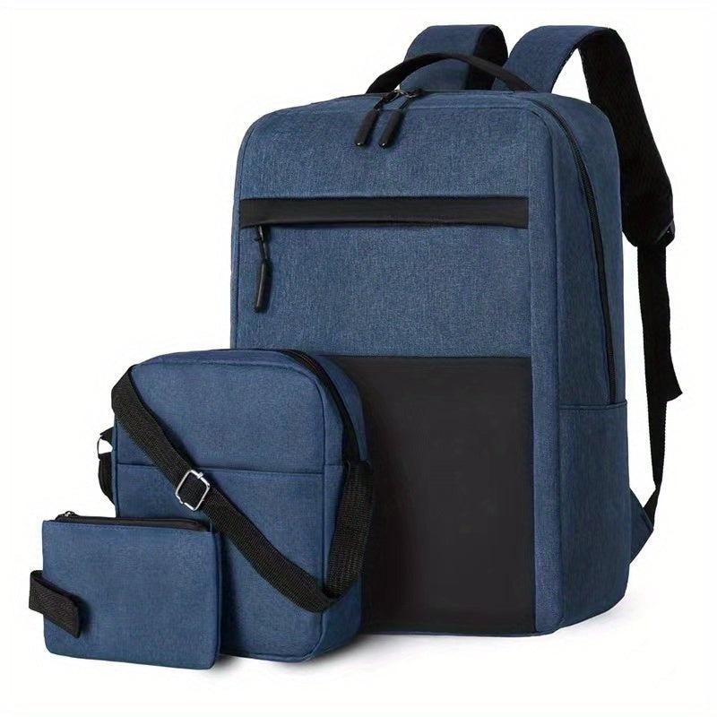 3 Pcs Casual Multifunctional Bag Sets Lightweight Laptop Backpack