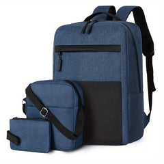 3 Pcs Casual Multifunctional Bag Sets Lightweight Laptop Backpack