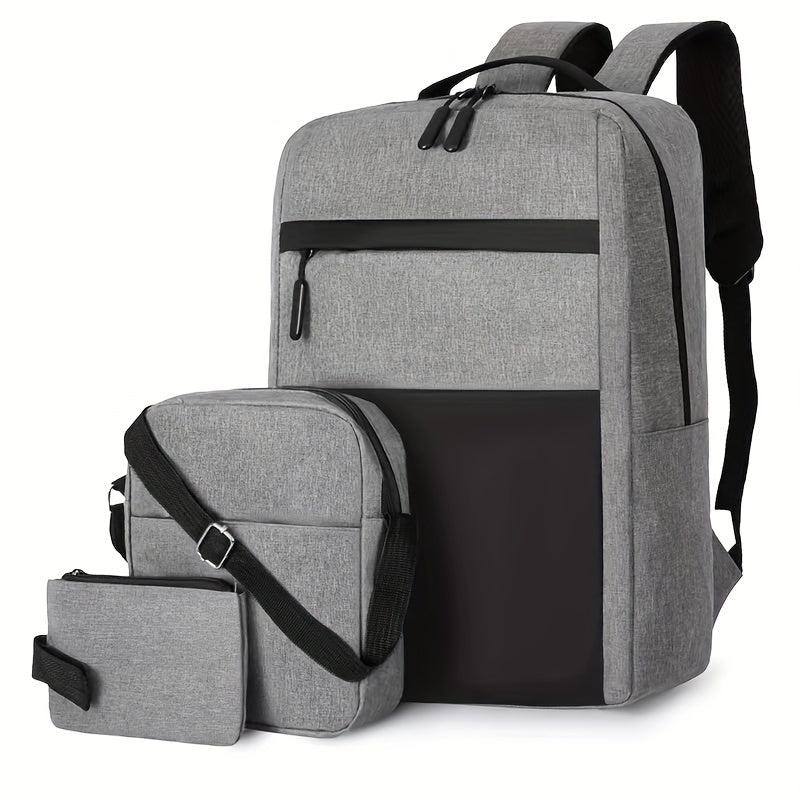 3 Pcs Casual Multifunctional Bag Sets Lightweight Laptop Backpack
