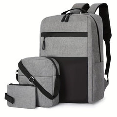 3 Pcs Casual Multifunctional Bag Sets Lightweight Laptop Backpack