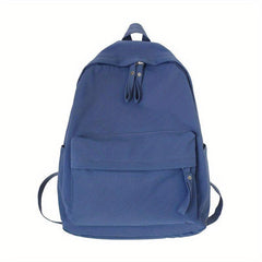 Solid Backpack Casual Versatile School Bag Women's