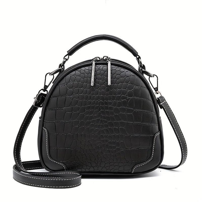 Mini Crocodile Embossed Convertible Backpack Women's Daypack