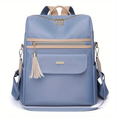 Tassel Large Capacity Preppy Backpack Nylon Lightweight School Travel Bag