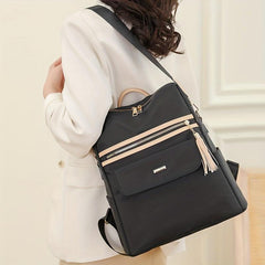 Tassel Large Capacity Preppy Backpack Nylon Lightweight School Travel Bag