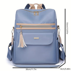 Tassel Large Capacity Preppy Backpack Nylon Lightweight School Travel Bag