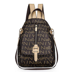 Leopard Pattern Flap Backpack Vintage School Bag for Women
