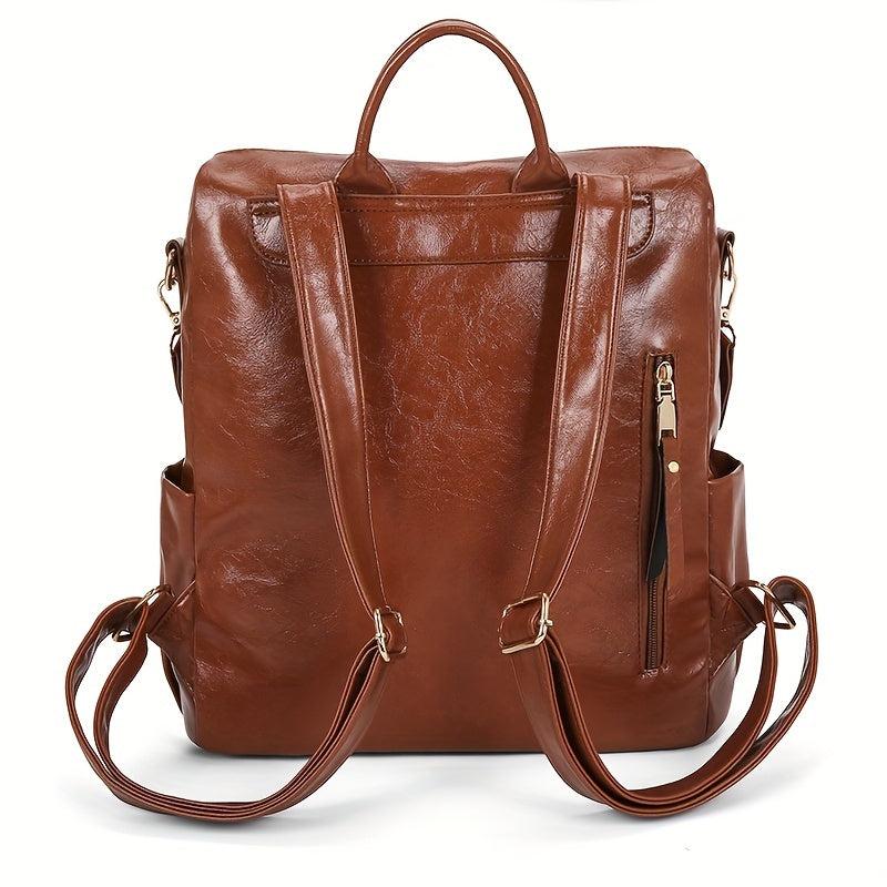 Retro Style Backpack Purse PU Leather Travel Daypack