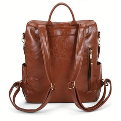 Retro Style Backpack Purse PU Leather Travel Daypack