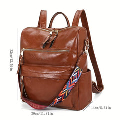 Retro Style Backpack Purse PU Leather Travel Daypack
