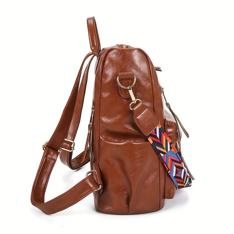 Retro Style Backpack Purse PU Leather Travel Daypack