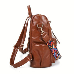 Retro Style Backpack Purse PU Leather Travel Daypack