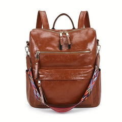Retro Style Backpack Purse PU Leather Travel Daypack