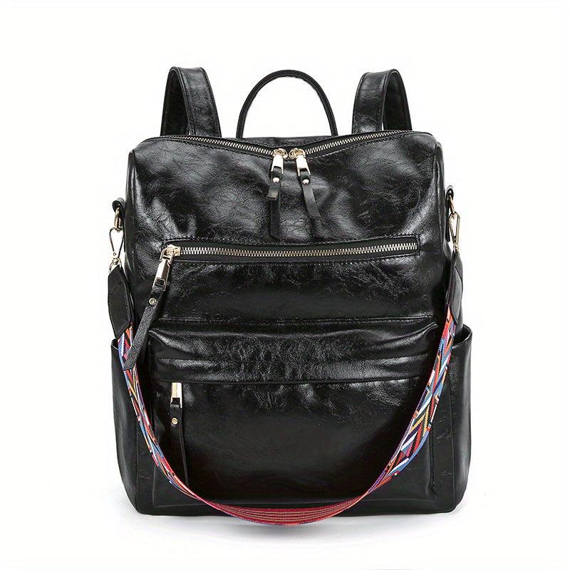 Retro Style Backpack Purse PU Leather Travel Daypack