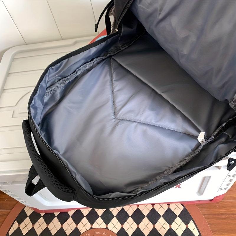 Nylon Laptop Backpack Contrast Schoolbag Large Capacity Travel Rucksack