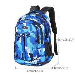 Camouflage Graffiti Large Capacity Nylon Backpack