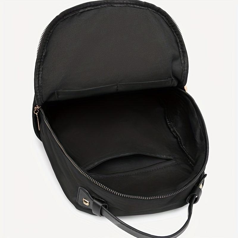 Nylon Backpack Zipper Daypack Top Handle School Bag