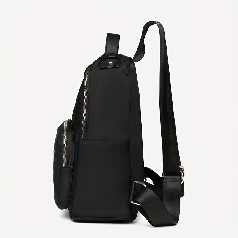 Nylon Backpack Zipper Daypack Top Handle School Bag
