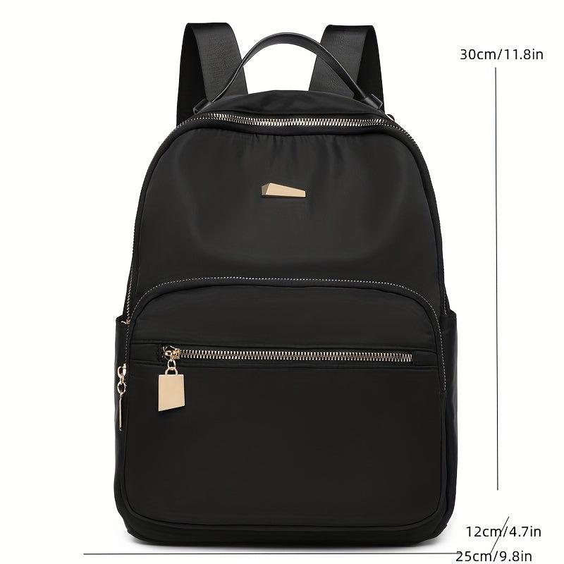 Nylon Backpack Zipper Daypack Top Handle School Bag