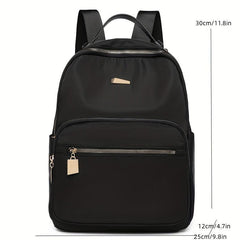 Nylon Backpack Zipper Daypack Top Handle School Bag