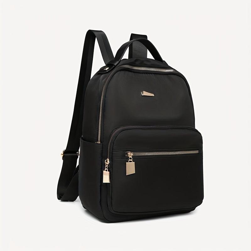 Nylon Backpack Zipper Daypack Top Handle School Bag