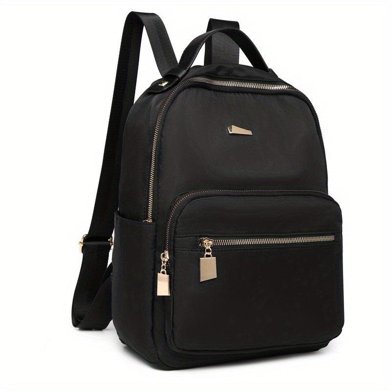 Nylon Backpack Zipper Daypack Top Handle School Bag
