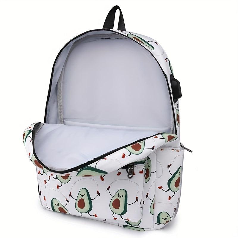 Animal Print Backpack Lightweight Schoolbag Outdoor Travel Bag