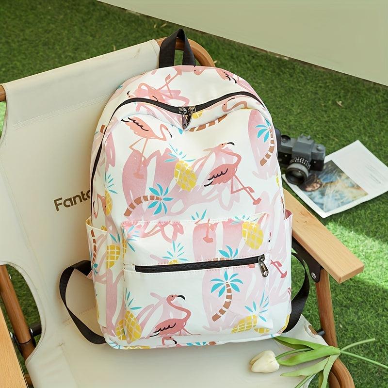 Animal Print Backpack Lightweight Schoolbag Outdoor Travel Bag