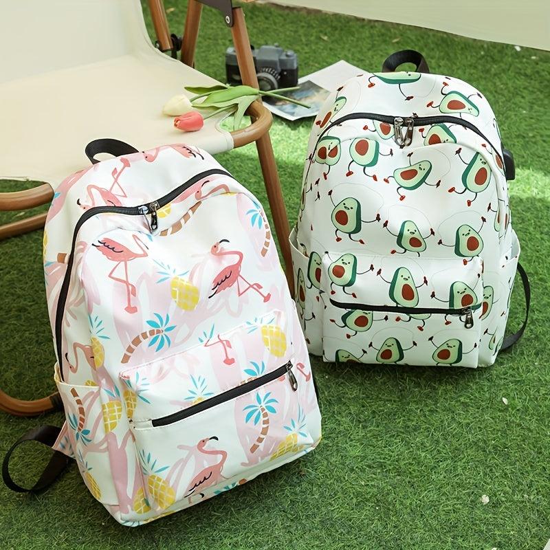Animal Print Backpack Lightweight Schoolbag Outdoor Travel Bag