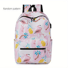 Animal Print Backpack Lightweight Schoolbag Outdoor Travel Bag