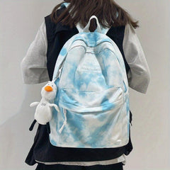 Large Capacity Tie Dye Backpack Preppy Back To School Bag Casual Travel Bag