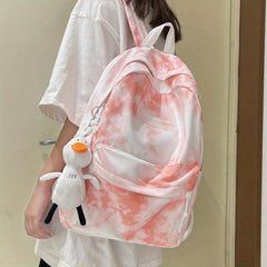 Large Capacity Tie Dye Backpack Preppy Back To School Bag Casual Travel Bag
