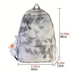 Large Capacity Tie Dye Backpack Preppy Back To School Bag Casual Travel Bag
