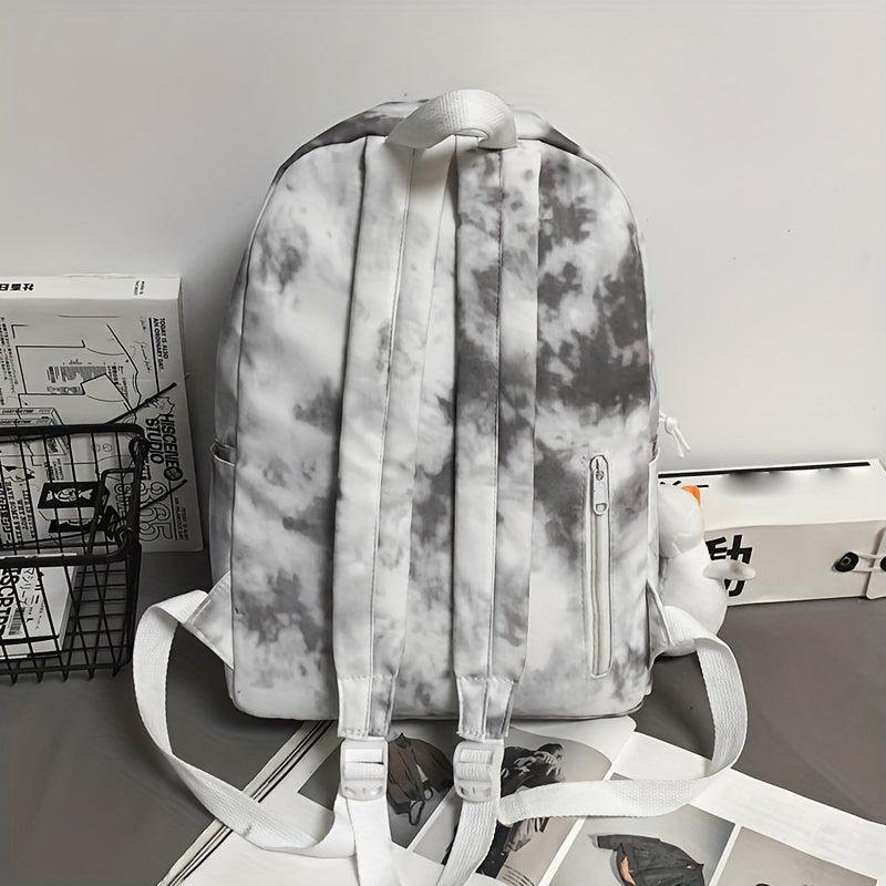 Large Capacity Tie Dye Backpack Preppy Back To School Bag Casual Travel Bag