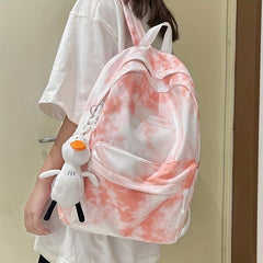 Large Capacity Tie Dye Backpack Preppy Back To School Bag Casual Travel Bag