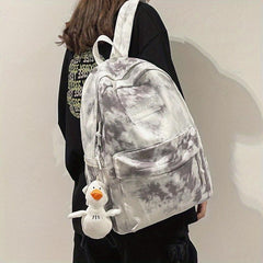 Large Capacity Tie Dye Backpack Preppy Back To School Bag Casual Travel Bag
