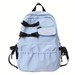 Bow Decor Large Capacity Backpack Waterproof Lightweight School Travel Bag
