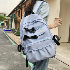 Bow Decor Large Capacity Backpack Waterproof Lightweight School Travel Bag