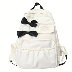 Bow Decor Large Capacity Backpack Waterproof Lightweight School Travel Bag
