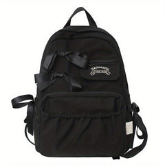 Bow Decor Large Capacity Backpack Waterproof Lightweight School Travel Bag
