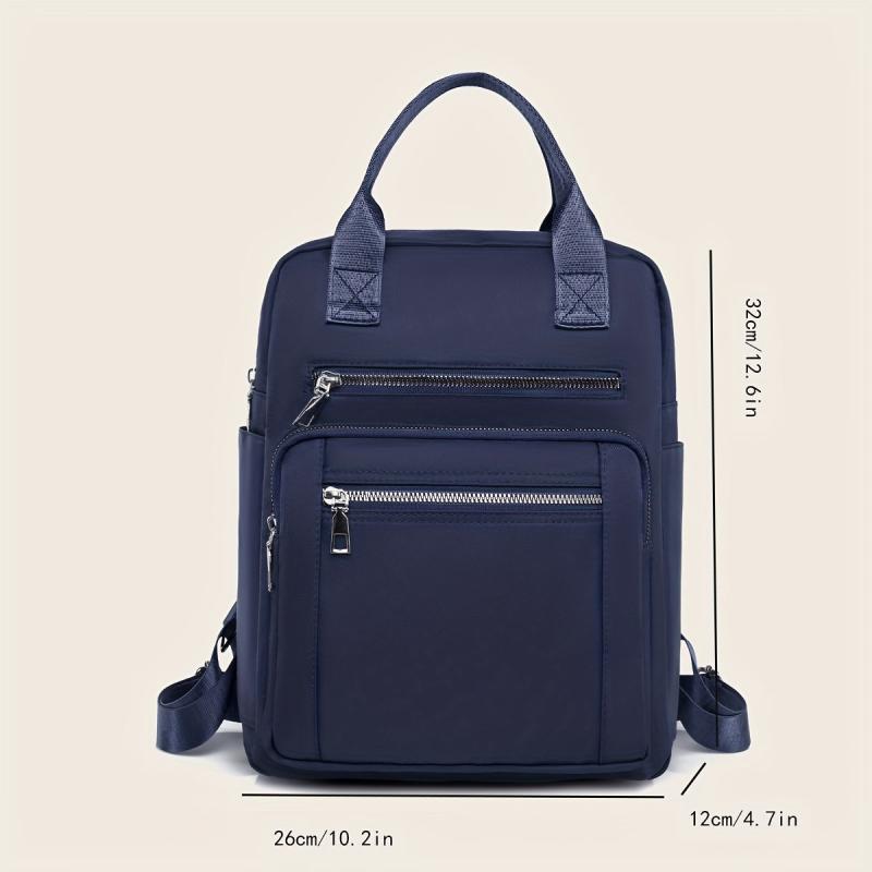 Women's Nylon Backpack Casual Top Handle School Bag Waterproof Travel Daypack