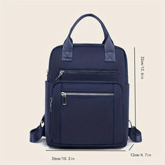 Women's Nylon Backpack Casual Top Handle School Bag Waterproof Travel Daypack