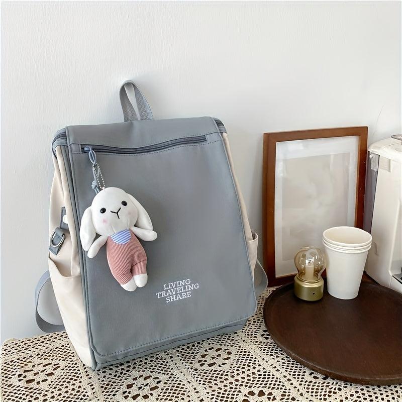Stylish Colorblock Backpack School Rucksack Women's Daypack