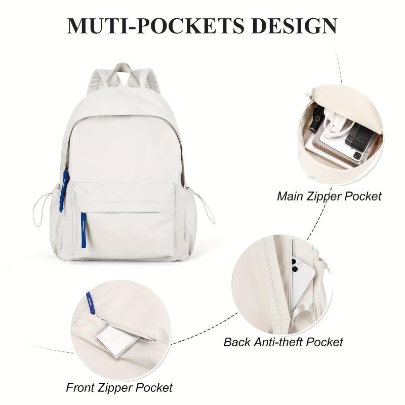Minimalist Preppy School Backpack Laptop Book Bag