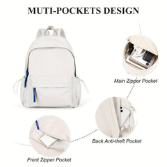 Minimalist Preppy School Backpack Laptop Book Bag