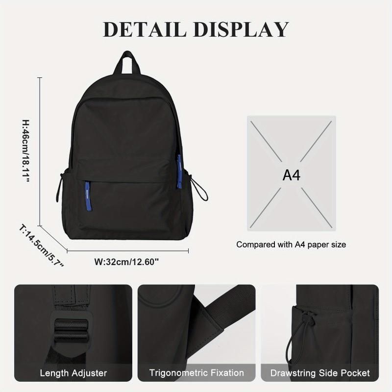 Minimalist Preppy School Backpack Laptop Book Bag