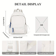 Minimalist Preppy School Backpack Laptop Book Bag