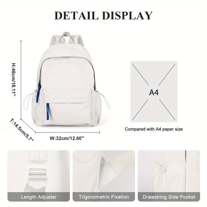Minimalist Preppy School Backpack Laptop Book Bag