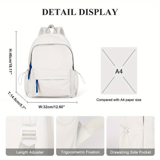 Minimalist Preppy School Backpack Laptop Book Bag