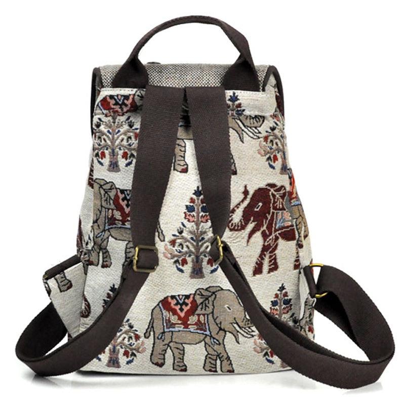 Women's Travel Backpack with Handwoven Accessories